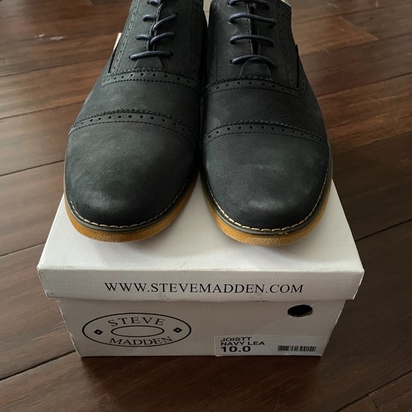 Navy Suede Cap-Toe Oxford main image 5
